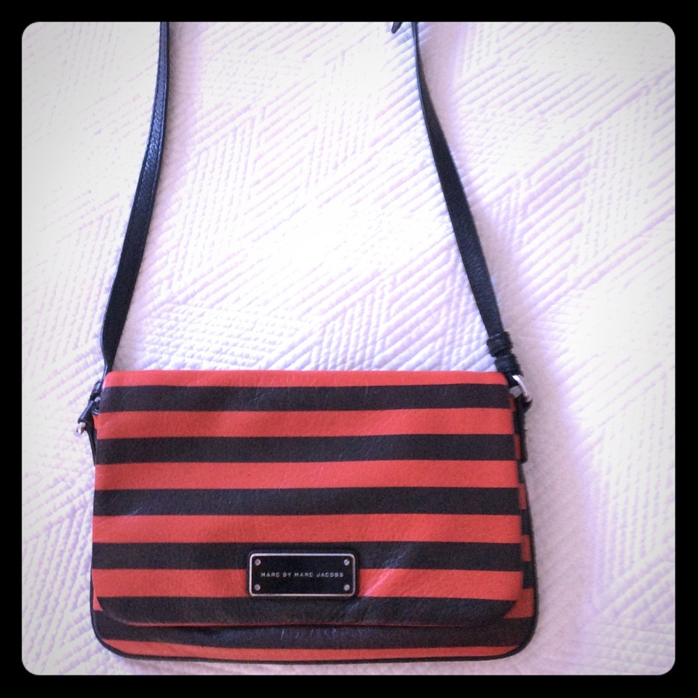Marc by Marc Jacobs Red- Black Stripe Bag- Very lightly used.